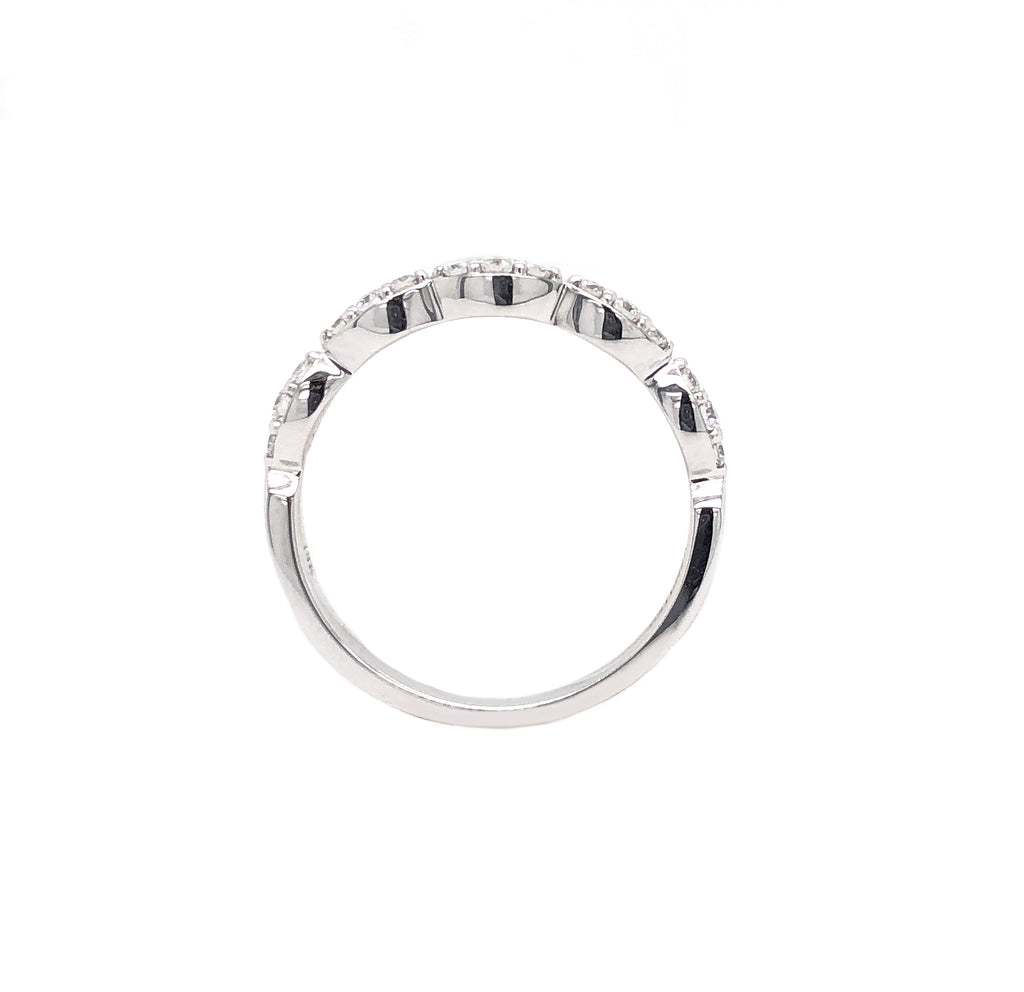 triple diamond marquis stackable band 15 round brilliant cut diamonds 14k white gold