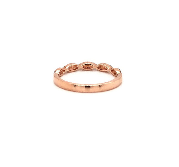 triple diamond marquis stackable band 15 round brilliant diamonds 14k rose gold