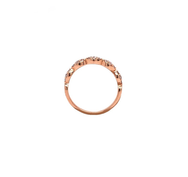 triple diamond marquis stackable band 15 round brilliant diamonds 14k rose gold