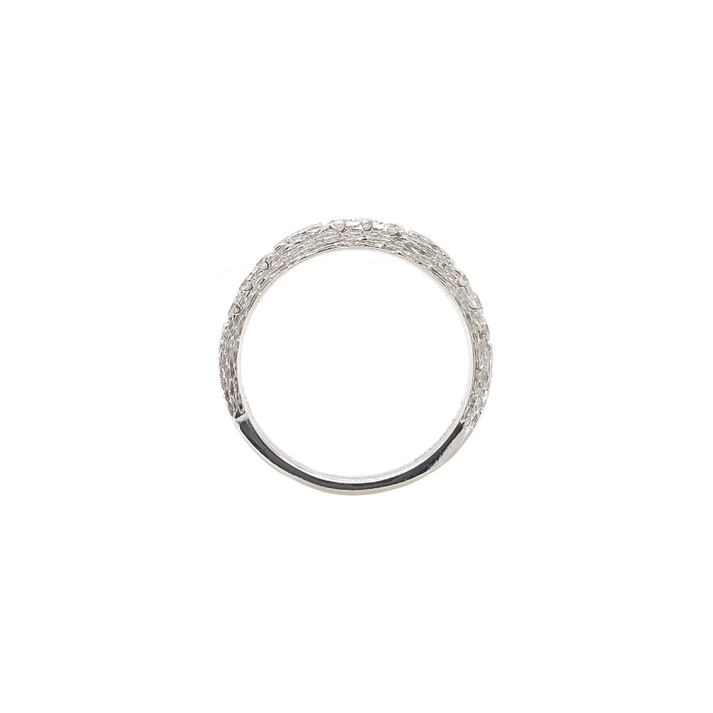 diamond wedding band heavily textured bark finish  0.30 ctw 14k white gold