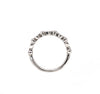 pear and round alternating shaped stackable diamond ring 14k white gold