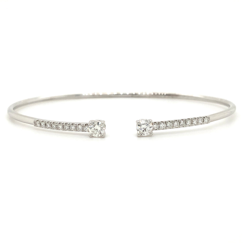 A Link Diamond Flexible Cuff Brilliant Cut Diamonds 0.48 ctw 18K White Gold - Image 5 of 6