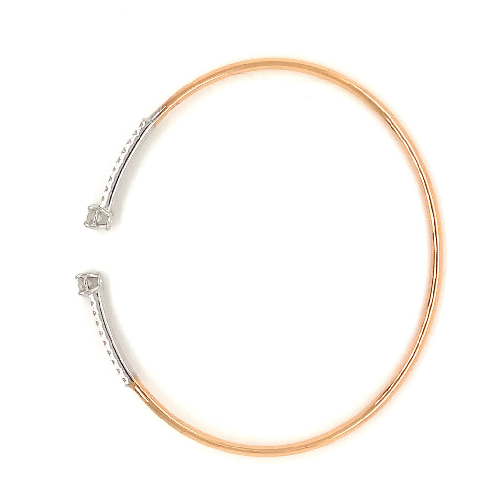 A Link Diamond Flexible Cuff Brilliant Cut Diamonds 0.48 ctw 18K White and Rose Gold - Image 5 of 6
