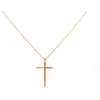 thin pointed bezel set diamond cross 0.36 ctw 14k rose gold