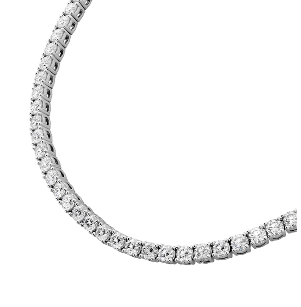 Memoire Collection Uniform 4 Prong Line 8.28 ct Diamond Necklace set in 18K White Gold - Image 2 of 5