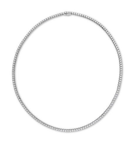 Memoire Collection Uniform 4 Prong Line 8.28 ct Diamond Necklace set in 18K White Gold - Image 1 of 5