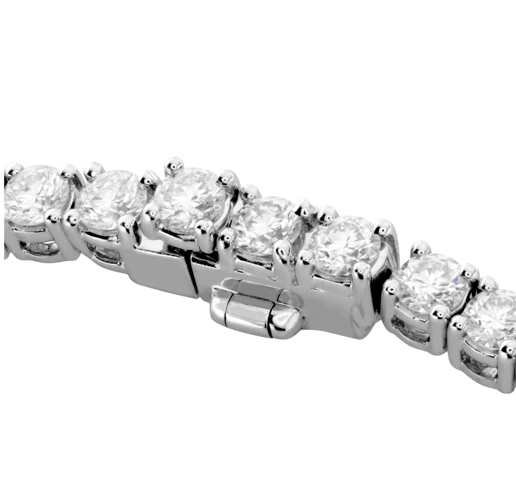 Memoire Collection Uniform 4 Prong Line 8.28 ct Diamond Necklace set in 18K White Gold - Image 4 of 5