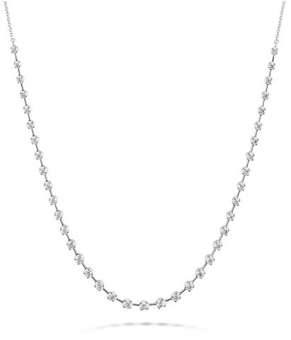 Memoire Collection Diamond 1.98 cts Station Necklace Set in 18K White Gold - Image 1 of 6
