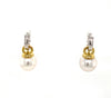 south sea white drop pearl with diamond heggie earrings
