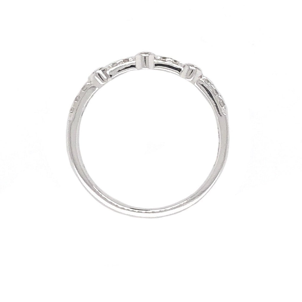 large and small round brilliant diamonds 0.20 ctw stackable band 14k white gold