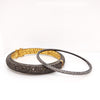 thin classic stackable salt and pepper diamond bangle 0.80 ctw oxidized silver