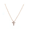 diamond cross pendant made on 14k rose gold 6 round brilliant diamonds 0.36ctw