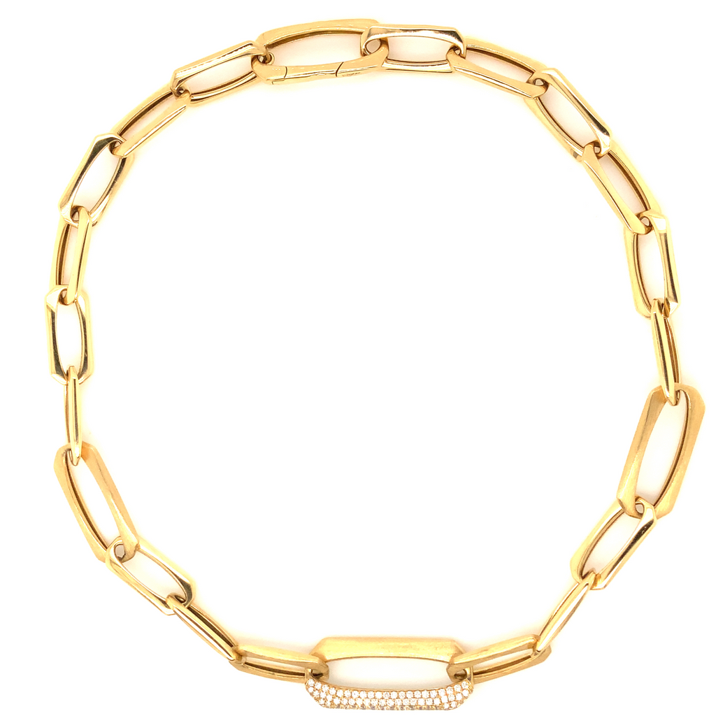 Afarin Collection Pavé Diamond 1.72 cts Paperclip Necklace  Set in 18K Yellow Gold - Image 1 of 5
