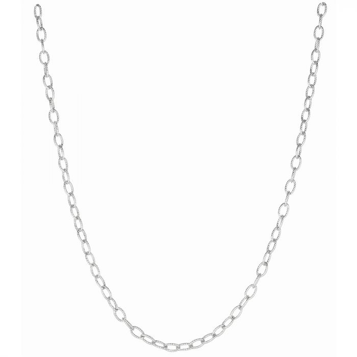 Textured Rolo Chain in 14K W/G 18" Long Lobster Clasp - Image 2 of 2