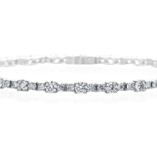 A. Link Diamond Lattice Tennis Bracelet 18K White Gold, 3 Stone Link Design | Blacy's Fine Jewelers