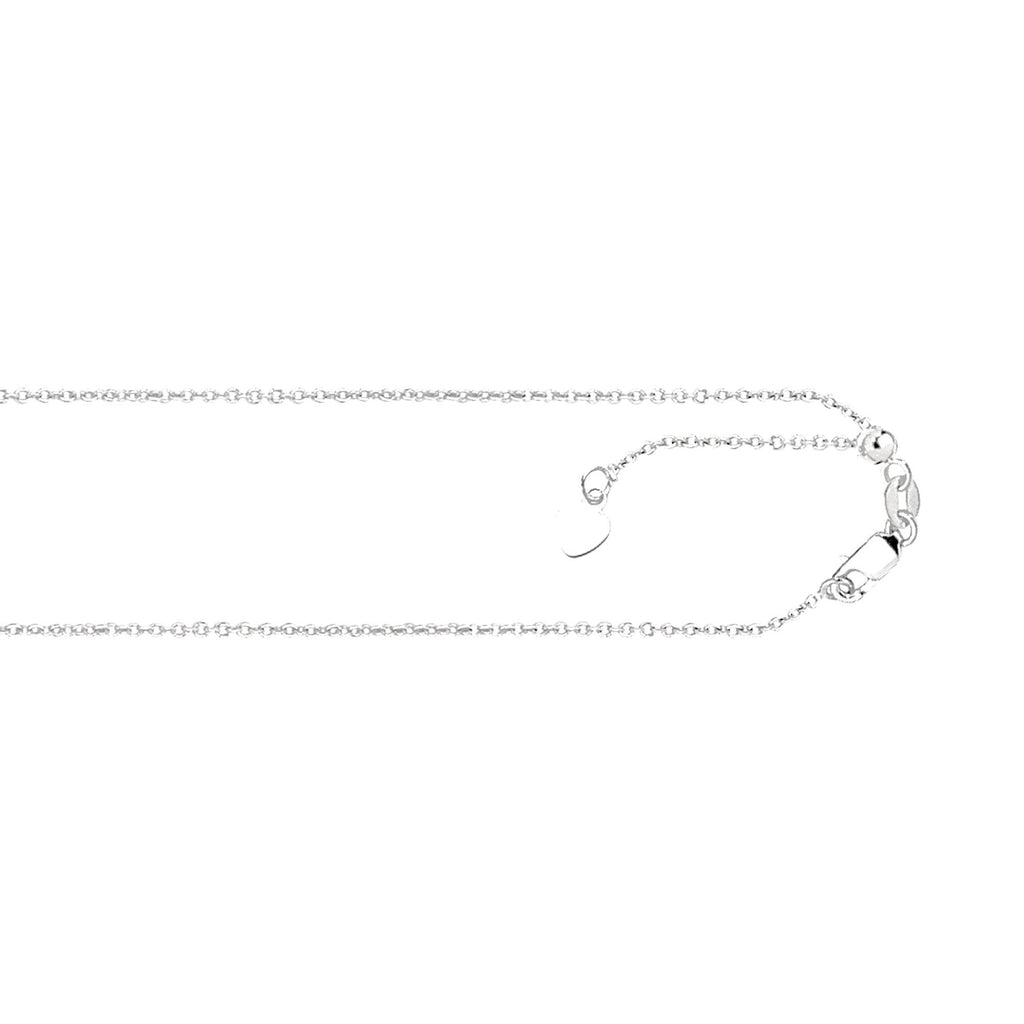 Adjustable 14Karat White Gold Cable Chain