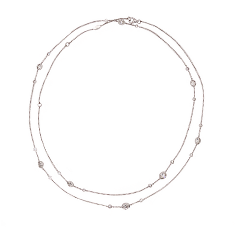 Memoire Diamonds By The Yard Necklace Oval and Round Diamond Chain 2.27 ctw 18K W/G - Image 4 of 4