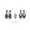 marquise shaped cluster moonstone and diamond ring oxidized sterling silver