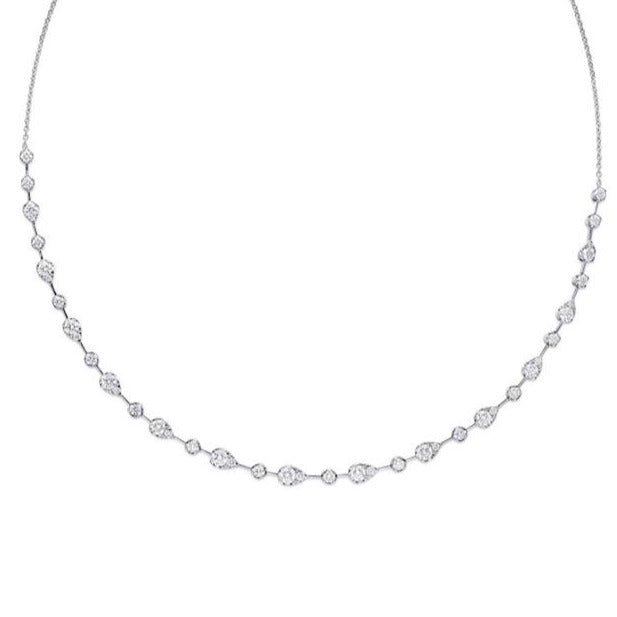 Memoire Collection Diamond Vintage-Inspired Petal Necklace 42 Diamond Equal 3.04 ctw 18K White Gold - Image 5 of 5
