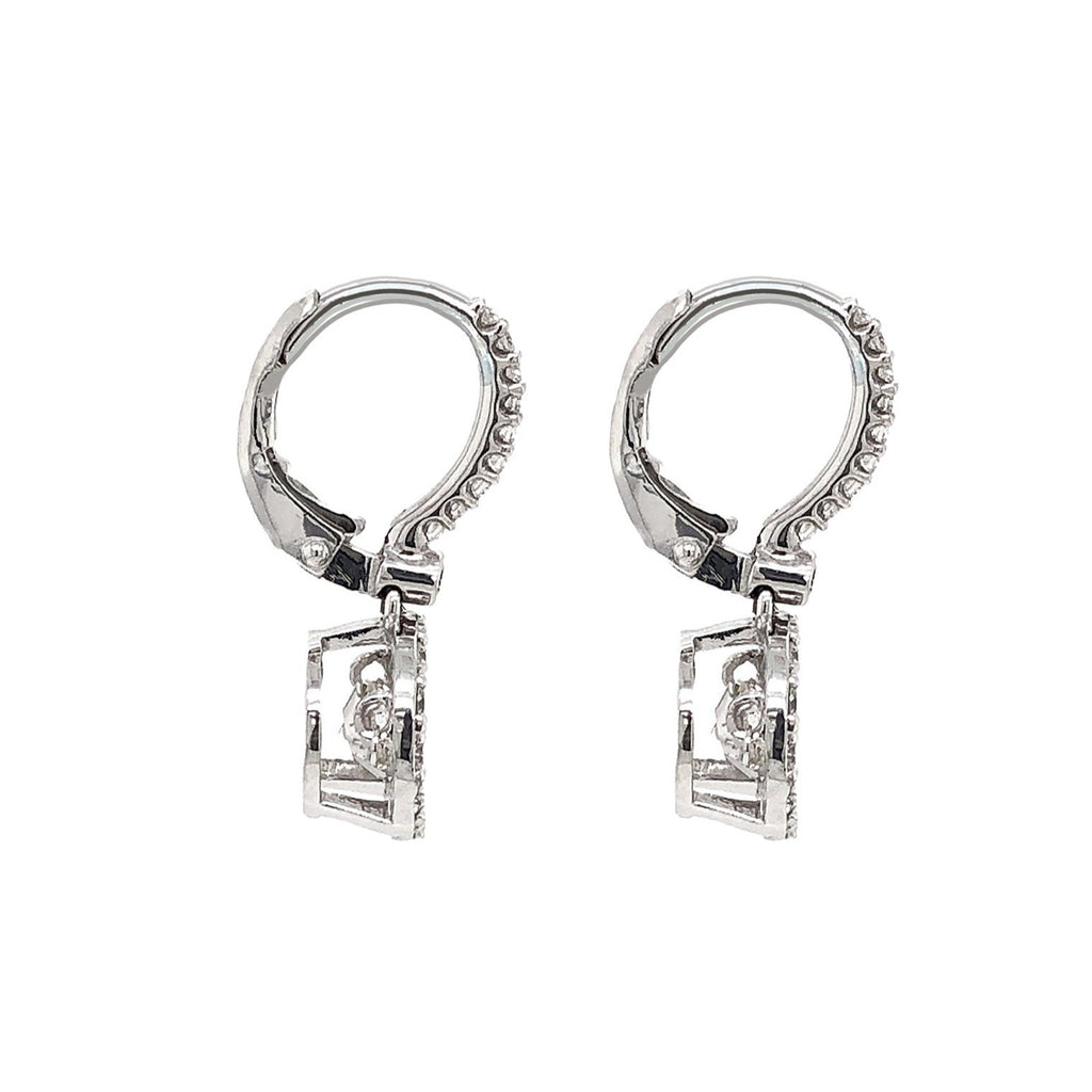 christopher designs crisscut®  diamond drop earring, 18k white gold