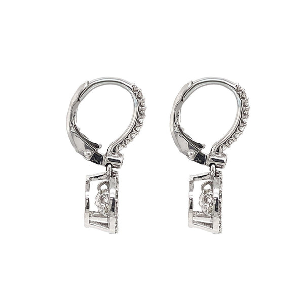 christopher designs crisscut®  diamond drop earring, 18k white gold