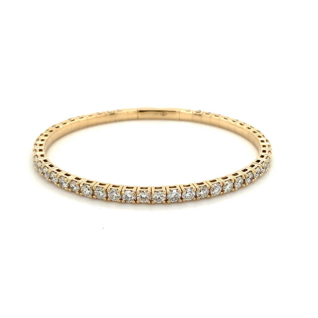 Flexi Single Row Diamond Tennis Bracelet 5.00 Carats t.w. Set in 14 Karat Yellow Gold - Image 1 of 5