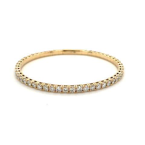 Flexi Single Row Diamond Tennis Bracelet 5.00 Carats t.w. Set in 14 Karat Yellow Gold - Image 1 of 5