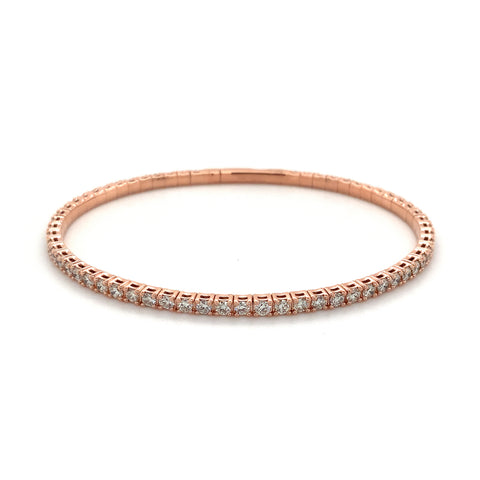 Flexi Single Row Diamond Tennis Bracelet 3.50 Carats t.w. Set in 14 Karat Rose Gold - Image 1 of 4