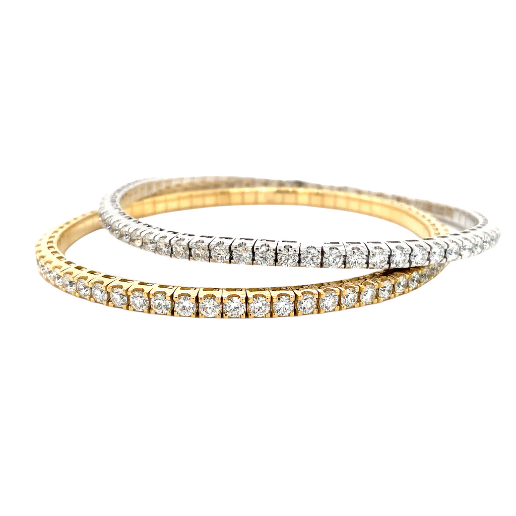 A Link Collection Classic Stretchy Diamond Bracelet 3.44ct Set in 18K Yellow Gold - Image 4 of 7