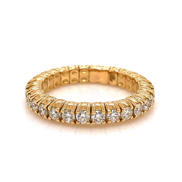 zydo italy diamond 1.20ctw eternity stretch band set in 18k yellow gold