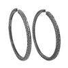 diamond hoop earrings 1.00 ctw oxidized sterling silver