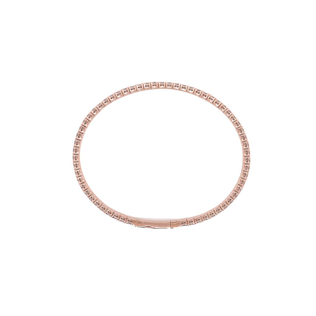 Flexi Single Row Diamond Tennis Bracelet 3.50 Carats t.w. Set in 14 Karat Rose Gold - Image 3 of 4