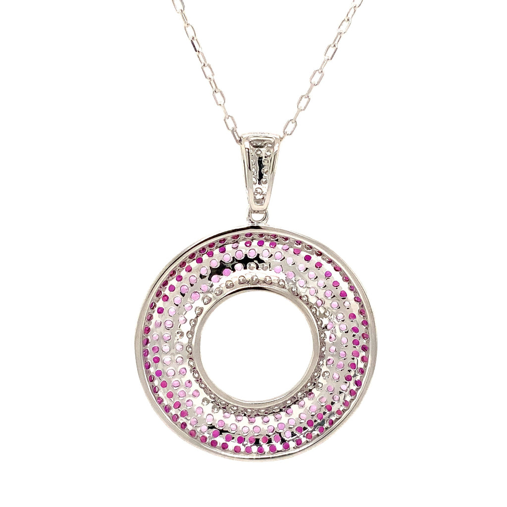 Afarin Collection Ambre Pavé Color Stone & Diamond Pendant Set In 18K White Gold - Image 3 of 4