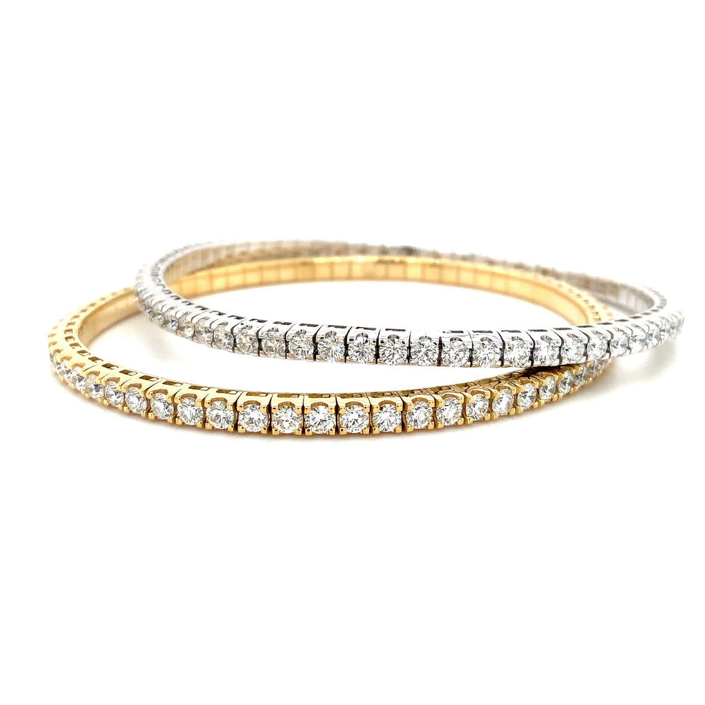 A Link Collection Classic Stretchy Diamond Bracelet 2.53 ct Set in 18K White Gold - Image 3 of 5