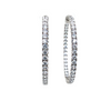 sterling silver 3.4mm cz in and out hoop earrings with secure lock