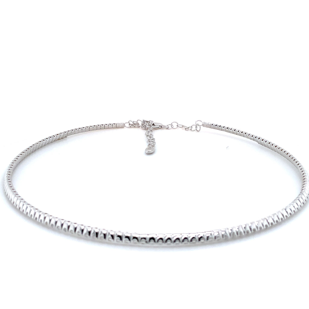 A Link Diamond 3.50 cts. Straight Line Choker Necklace Set in 18Kt White Gold - Image 3 of 3