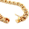 vintage 14 kt yellow gold charm bracelet 9mm wide 7 inches in length