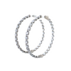 sterling silver 3.85mm cz in and out hoop earrings with secure lock