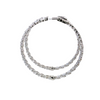 sterling silver 3.85mm cz in and out hoop earrings with secure lock