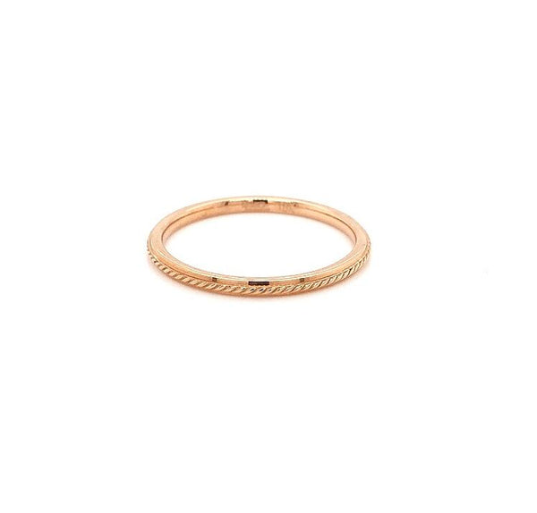 petite rope stackable wedding band 18k rose gold 1.5mm wide
