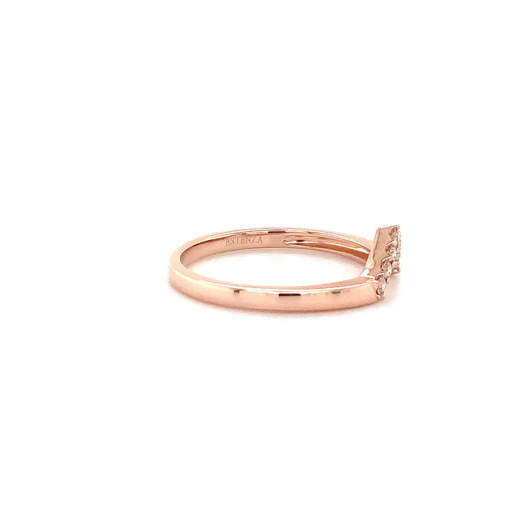 stackable "v" shaped diamond band set in 14 kt rose gold  0.10 cts t.w.