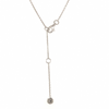 A. Link 5 Stone Drop Diamond Necklace Adjustable Chain 0.62ctw 18 Karat White Gold | Blacy's Fine Jewelers