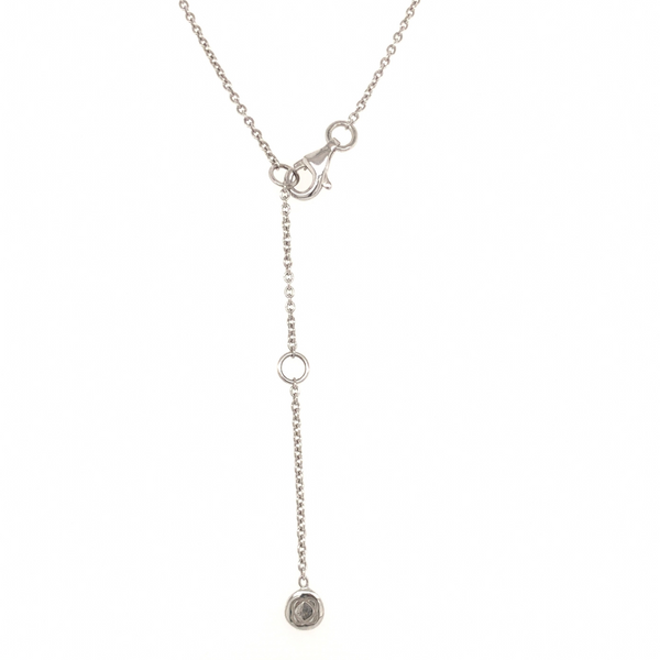 A. Link 5 Stone Drop Diamond Necklace Adjustable Chain 0.62ctw 18 Karat White Gold | Blacy's Fine Jewelers