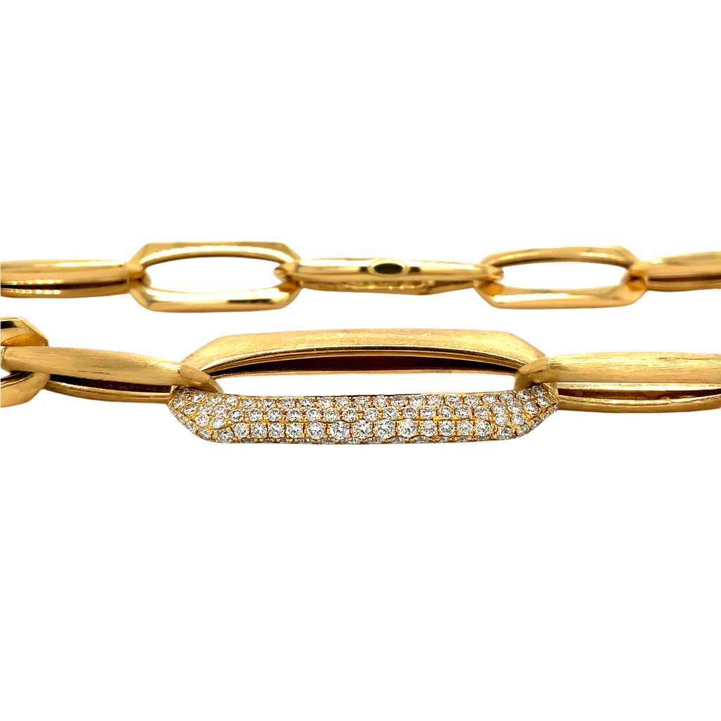 Afarin Collection Pavé Diamond 1.72 cts Paperclip Necklace  Set in 18K Yellow Gold - Image 4 of 5