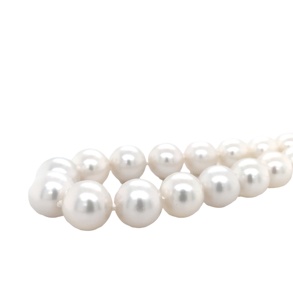 ASBA Collection AAA Graduated White South Sea Pearl Necklace with14K White Gold Clasp - Image 2 of 3