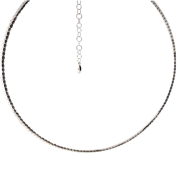 A Link Diamond 3.50 cts. Straight Line Choker Necklace Set in 18Kt White Gold - Image 2 of 3