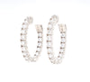 sterling silver cz 3.0 mm oval hoop earrings