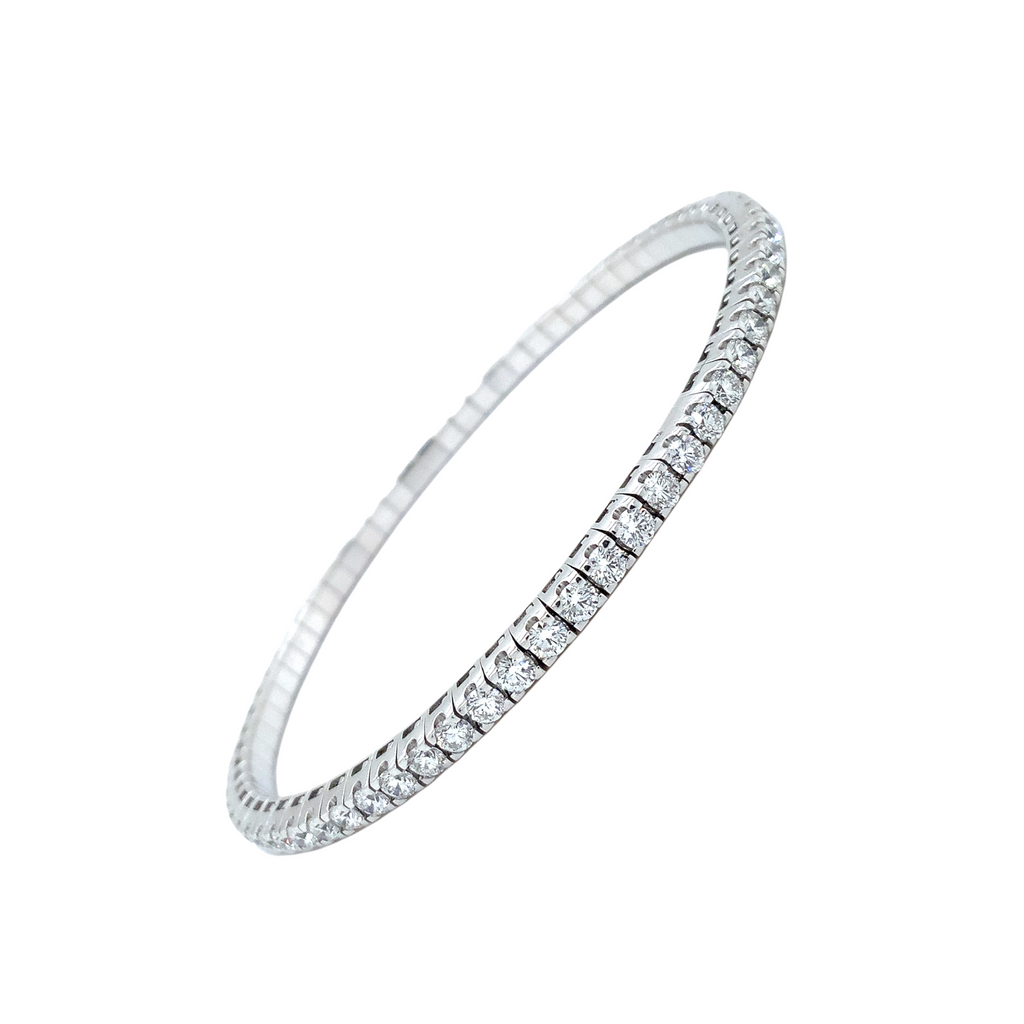 A Link Collection Classic Stretchy Diamond Bracelet 2.53 ct Set in 18K White Gold - Image 1 of 5