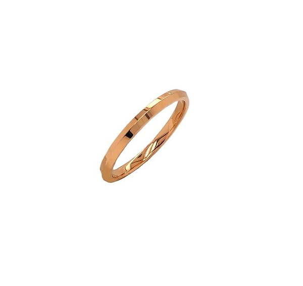 knife-edge stackable wedding band 18k rose gold 2mm wide