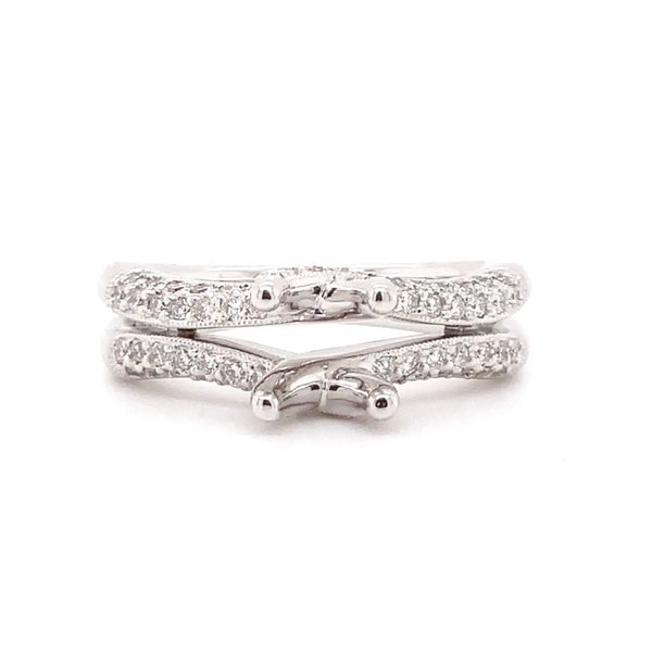 diamond pavé semi mounting 18 round brilliant diamond 0.60 ctw 18k white gold
